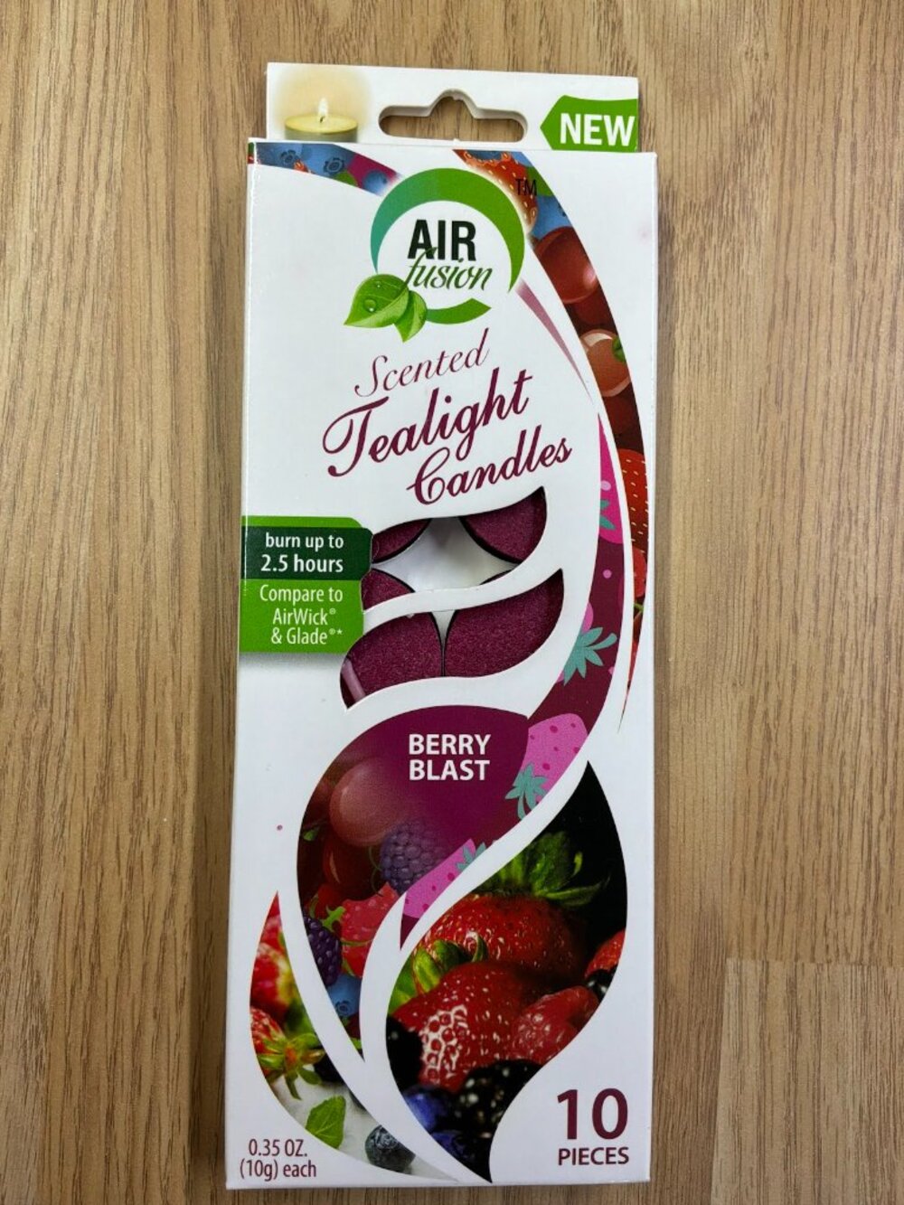 Air Fusion Scented Tealight Candles Berry Blast 10 Pieces Home Fragrance